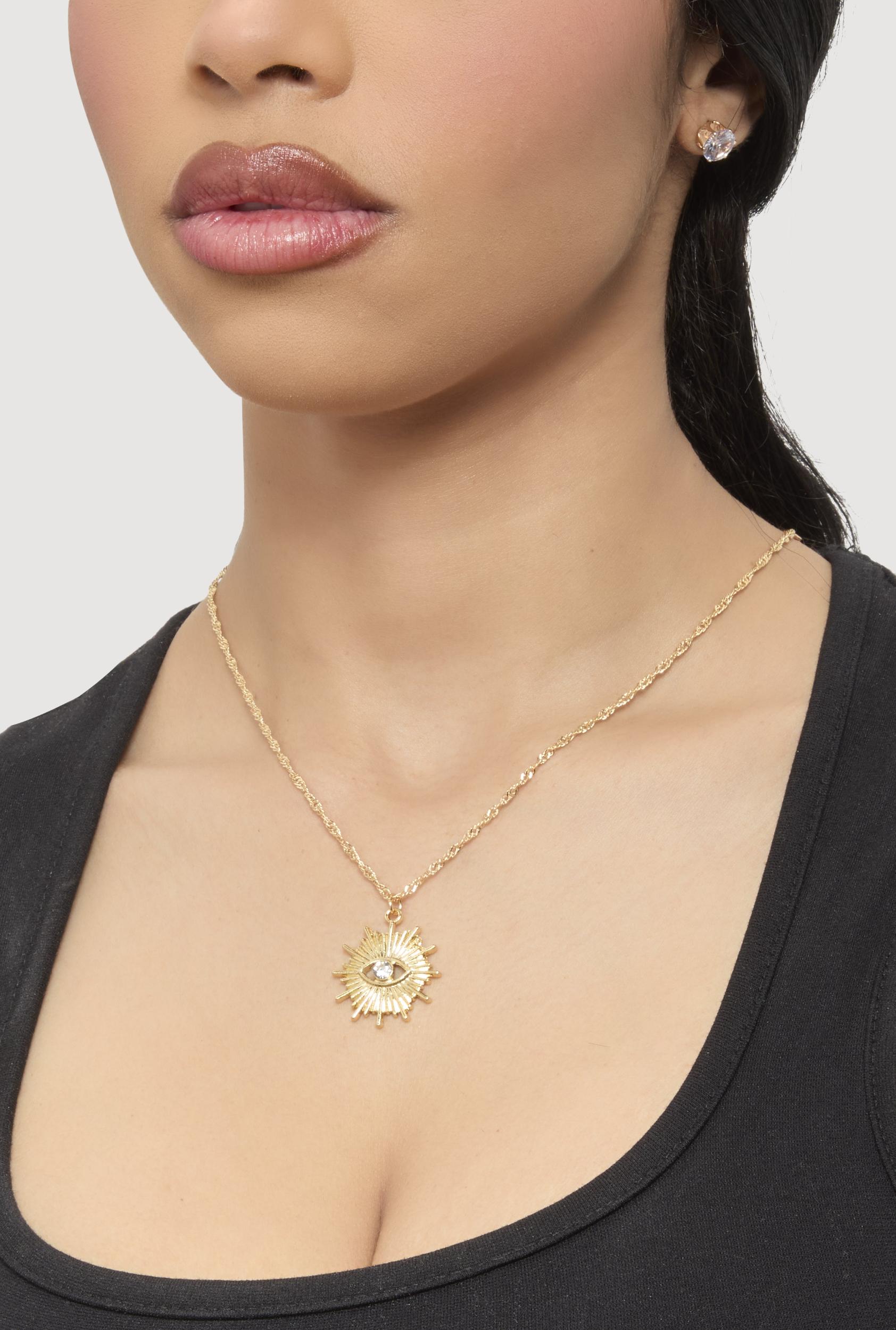 Love Curb Chain Necklace and Stud Earrings Unisex Product Image