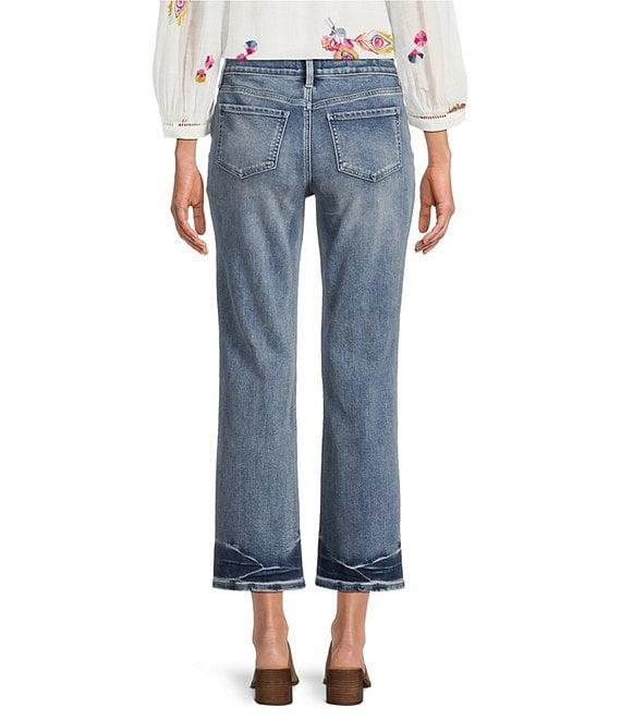 NYDJ Marilyn Mid Rise Ankle Straight Cropped Stretch Denim Jeans Product Image