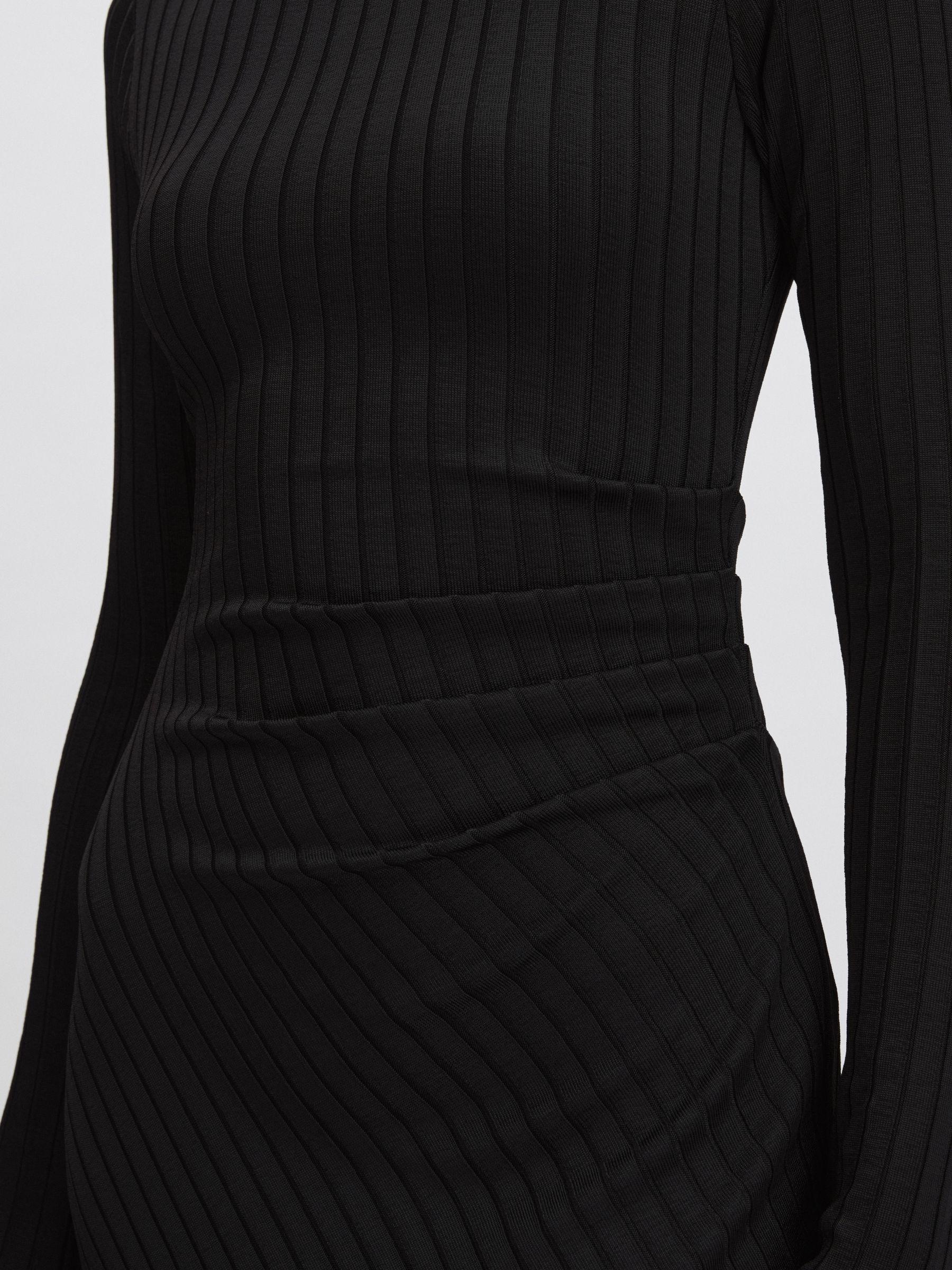 Good American Rib-Knit Midi Dress in Black Product Image