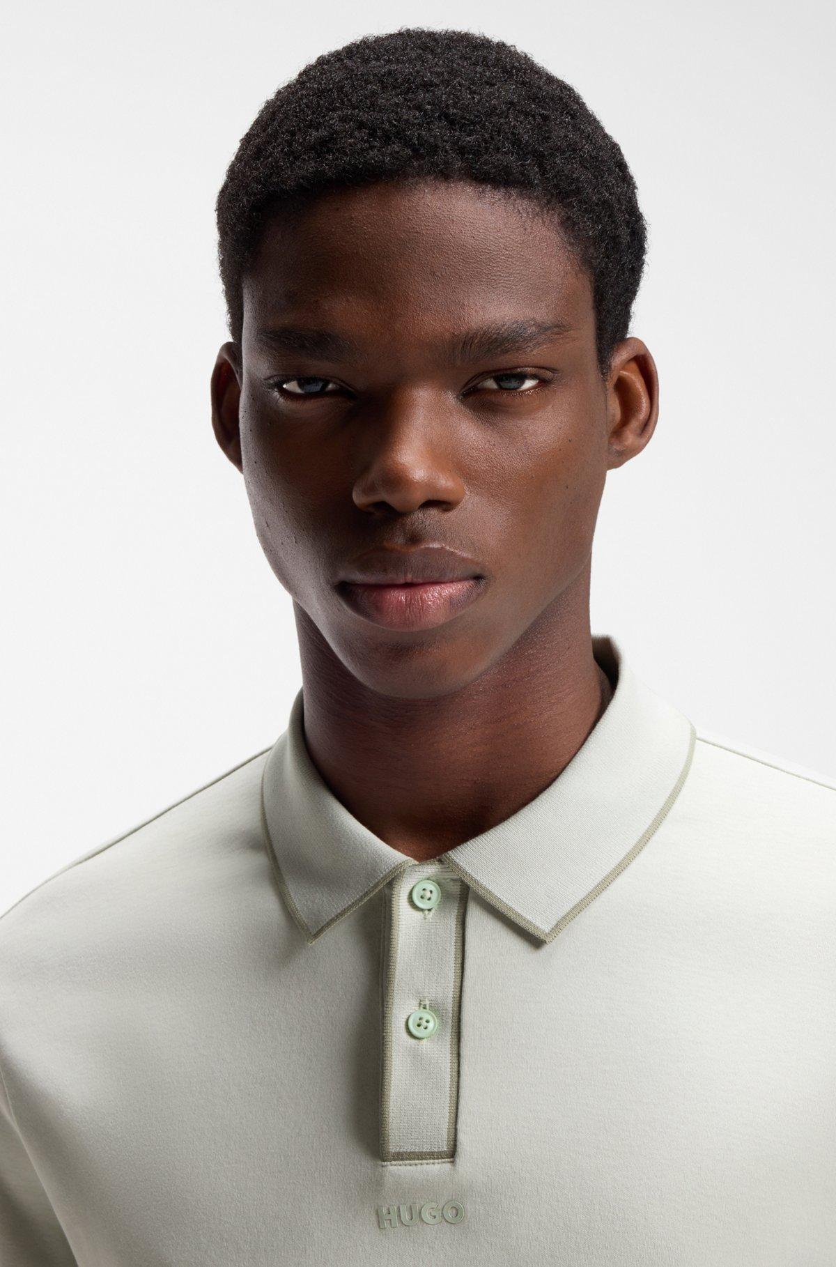 Luxury cotton polo shirt with contrast trim Product Image