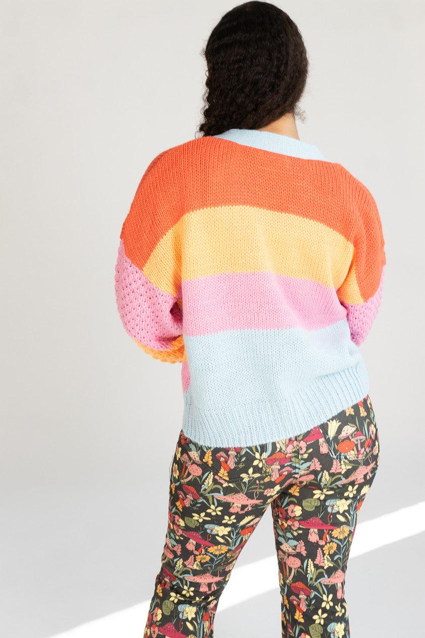 Colorblock Open Cardigan Product Image
