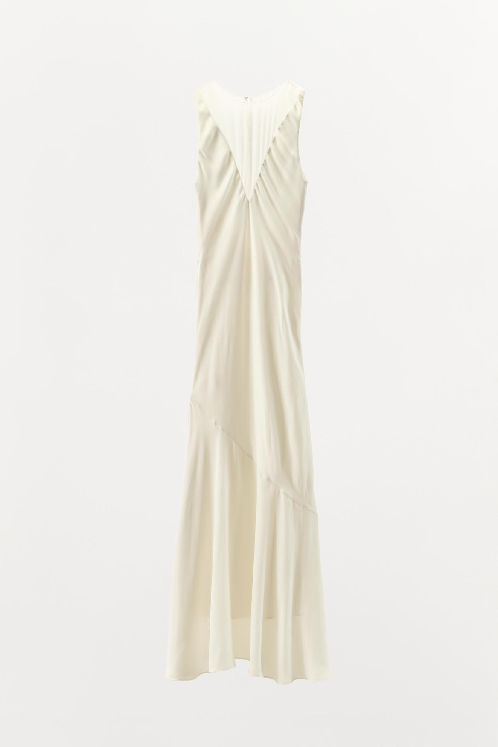 COMBINATION SATIN EFFECT LONG DRESS Product Image