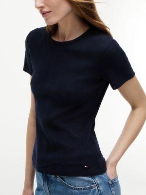 Slim Fit Pointelle Crewneck T-Shirt Product Image