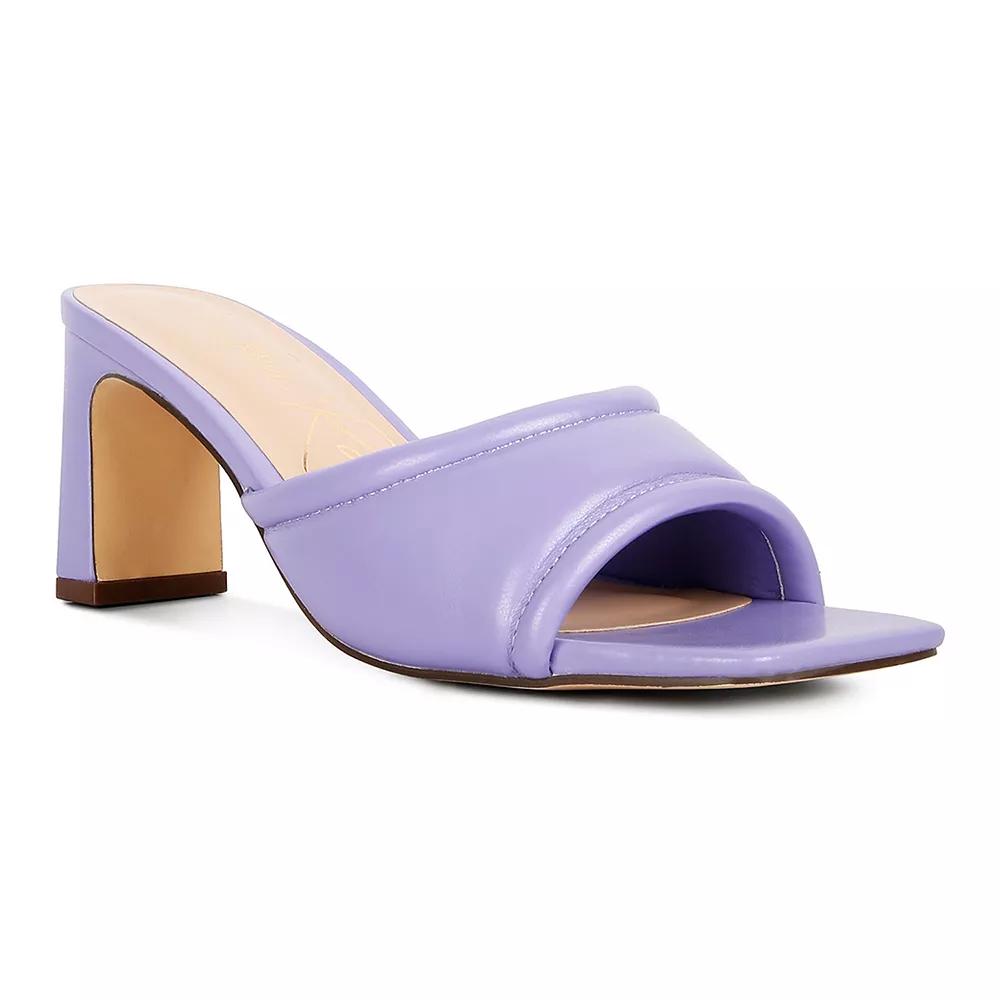 London Rag Celine Women's Heeled Slide Sandals, Size: 6, Purple Product Image