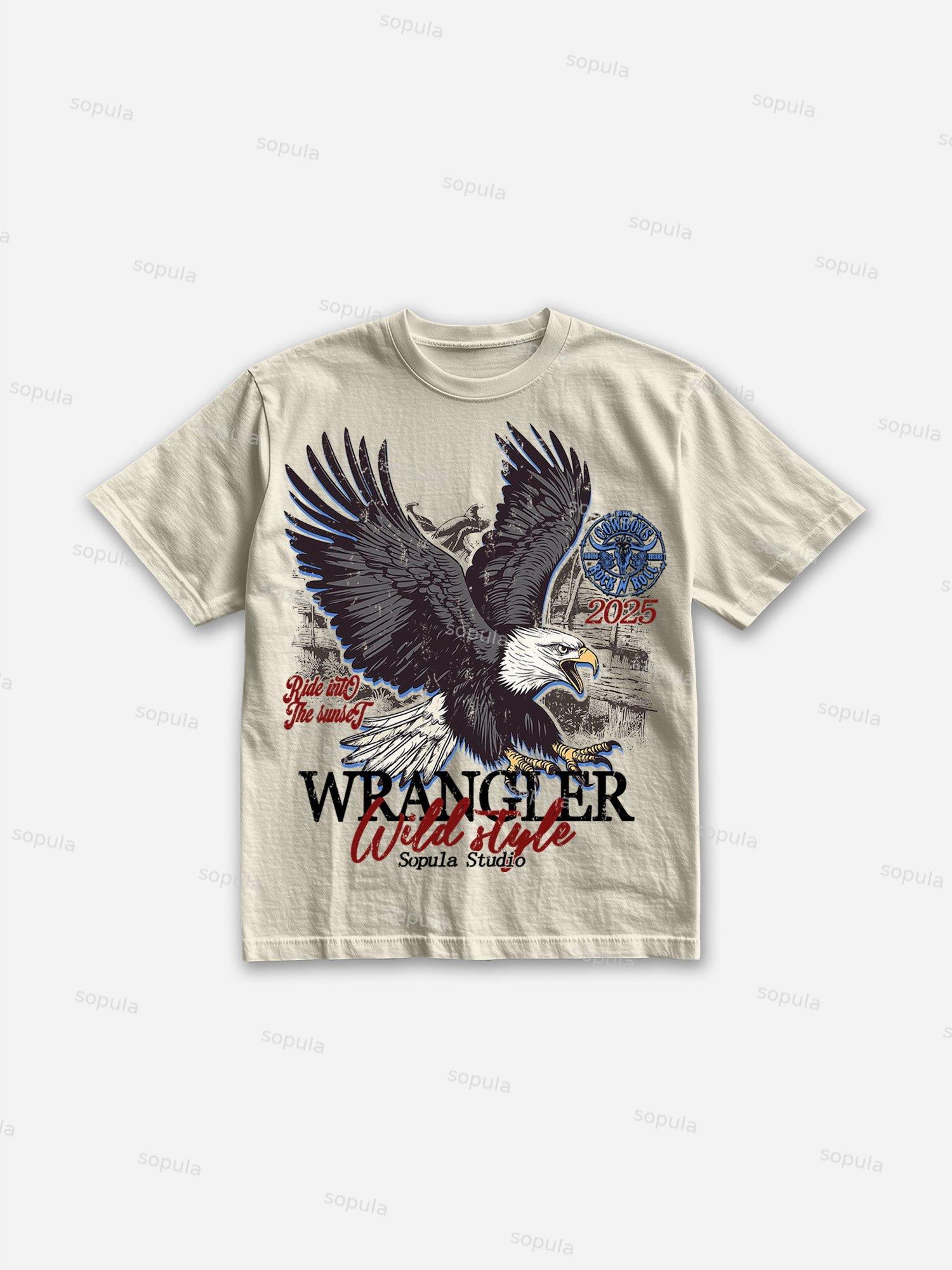 Wrangler Eagle Rodeo Print Cotton T-shirt Product Image