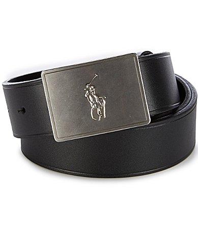 Polo Ralph Lauren Mens Pony Plaque Buckle Leather Belt Product Image