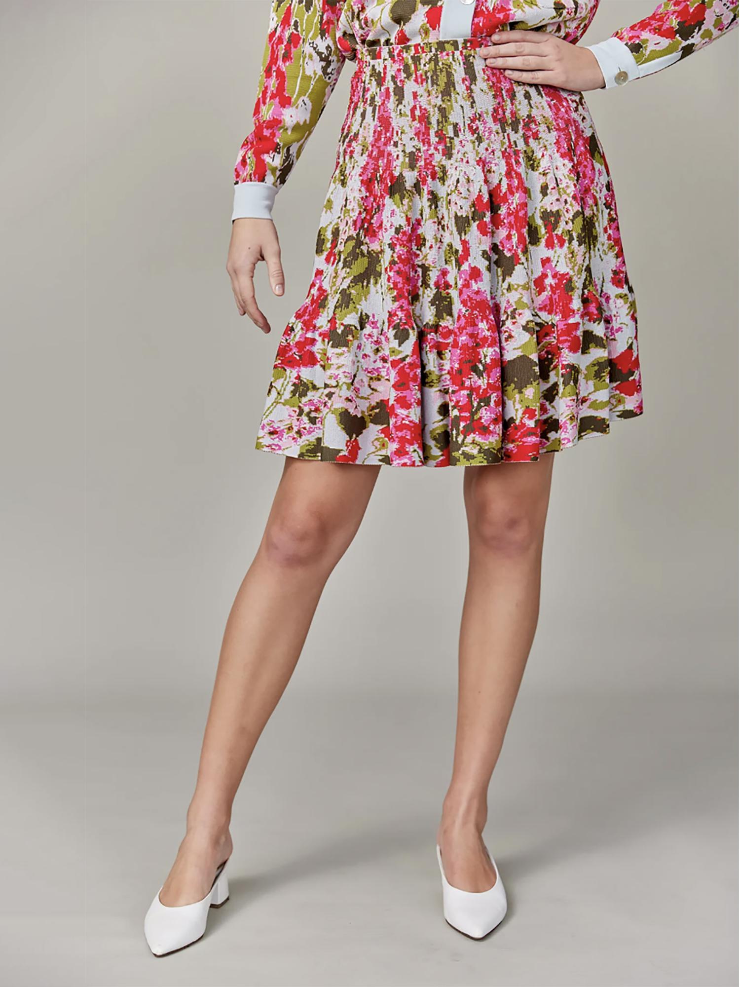 Apparalel Jacquard Knit Tiered Skirt Product Image