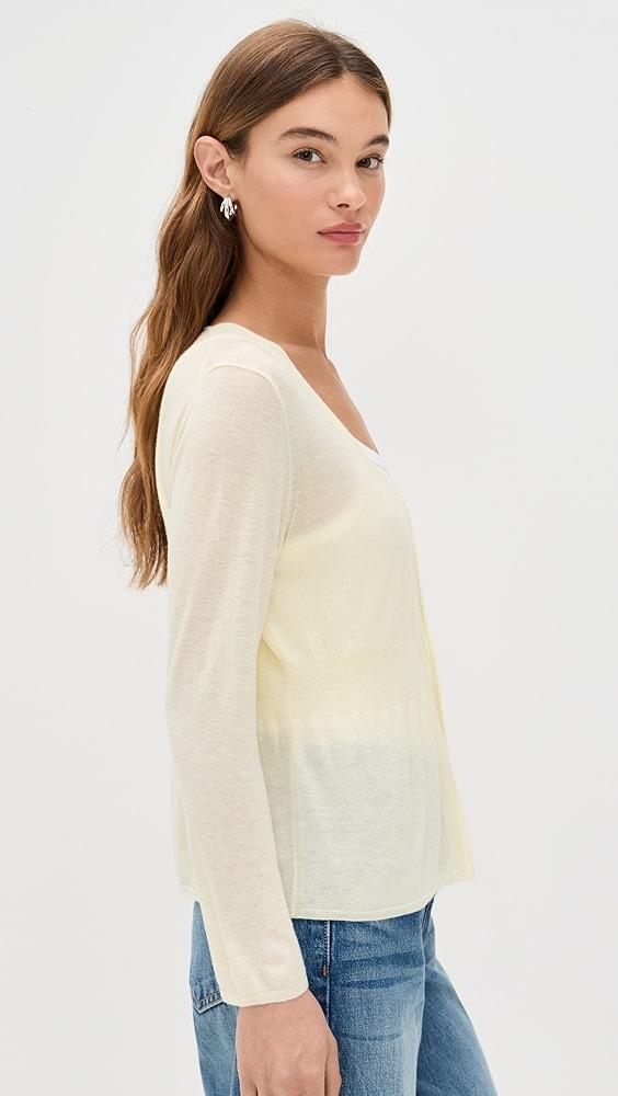 Vince Ribbed Waist Single Button Cardigan | Shopbop Product Image