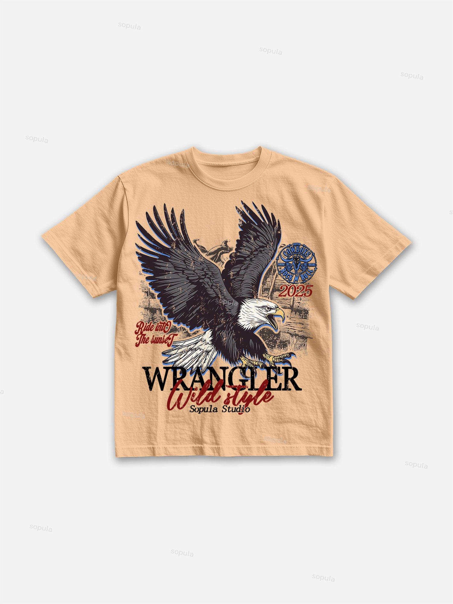 Wrangler Eagle Rodeo Print Cotton T-shirt Product Image