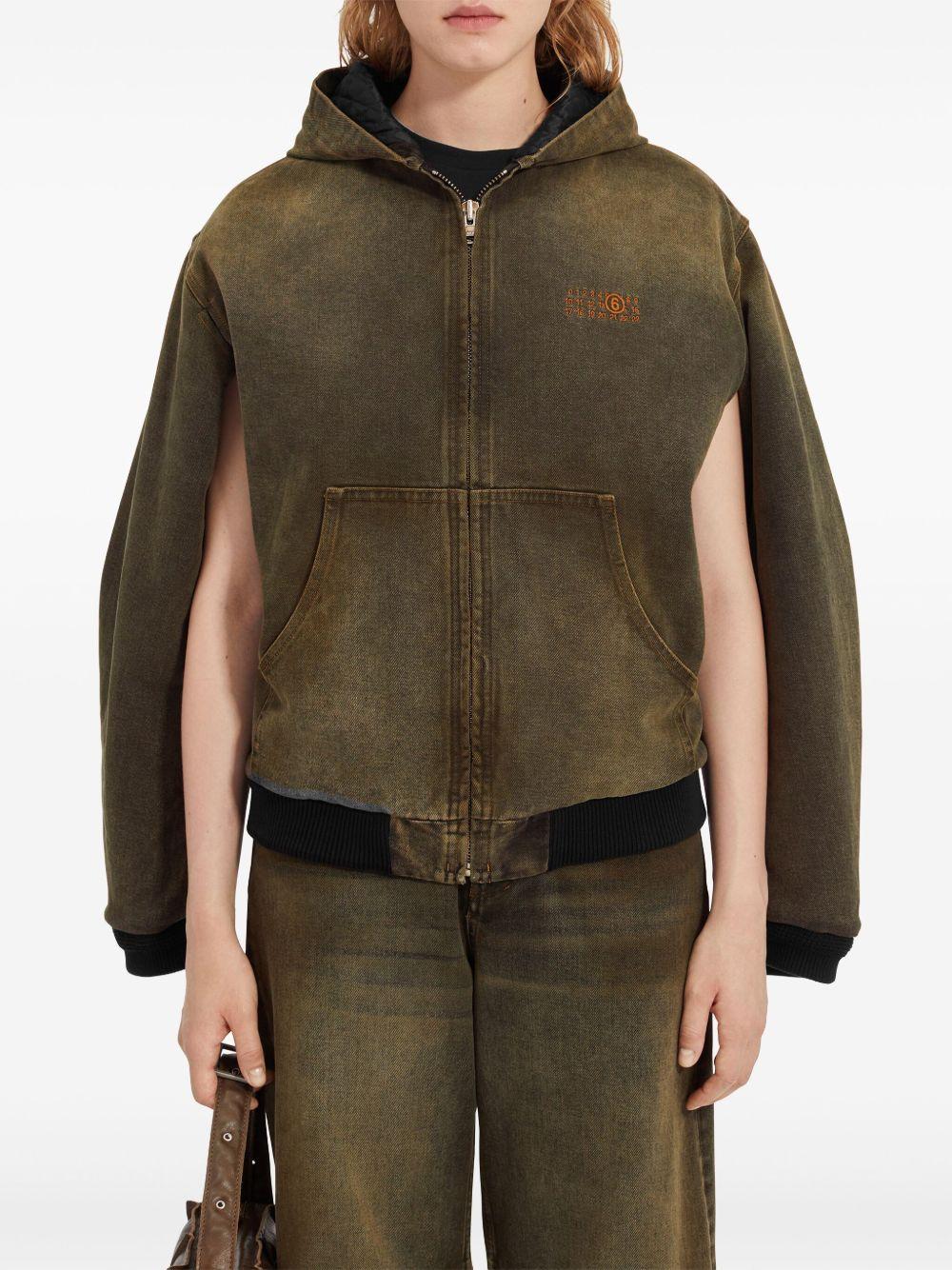 hooded denim jacket Product Image