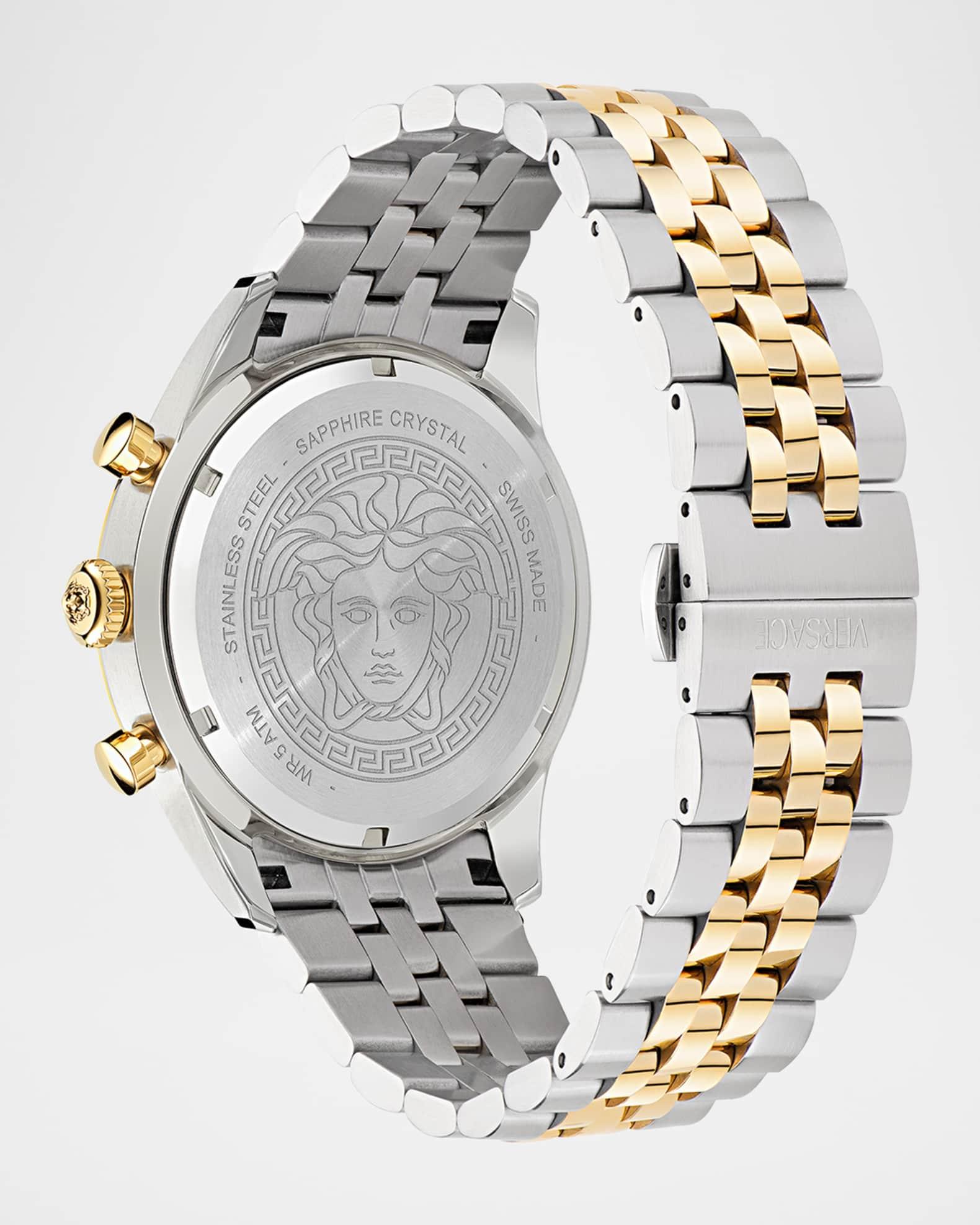 Mens Versace Chrono Master 44mm Two Tone Bracelet Watch Product Image