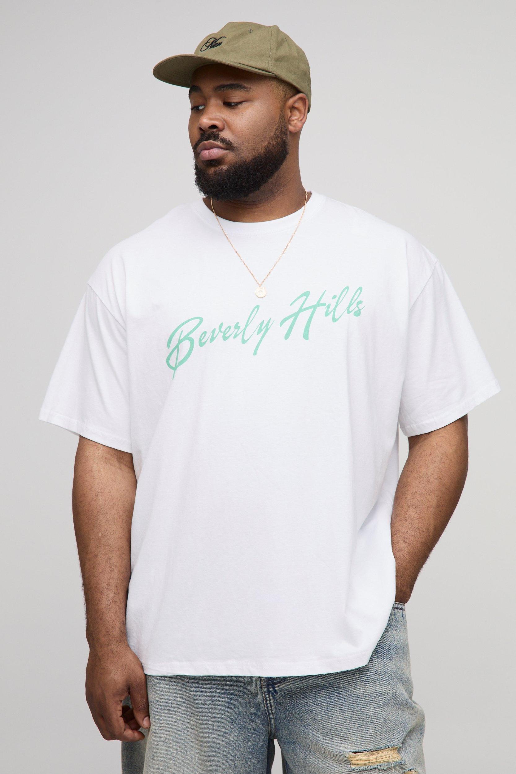 Plus Oversized Palm Springs California Printed T-Shirt | boohooMAN USA Product Image