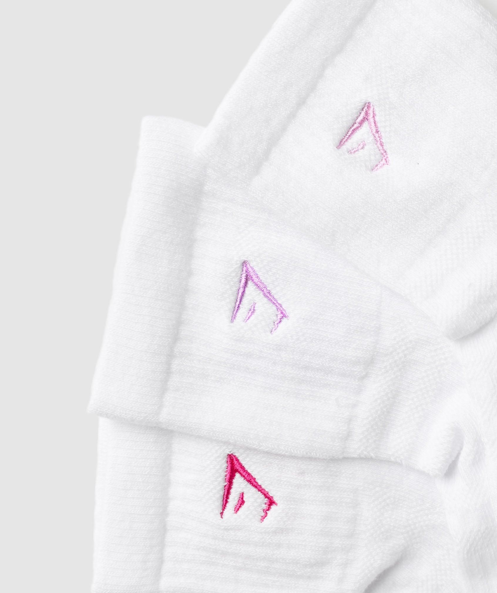Gymshark Gym Babes Midi Sock 3pk - White/Sour Pink/Active Purple/Winning Pink Female Product Image