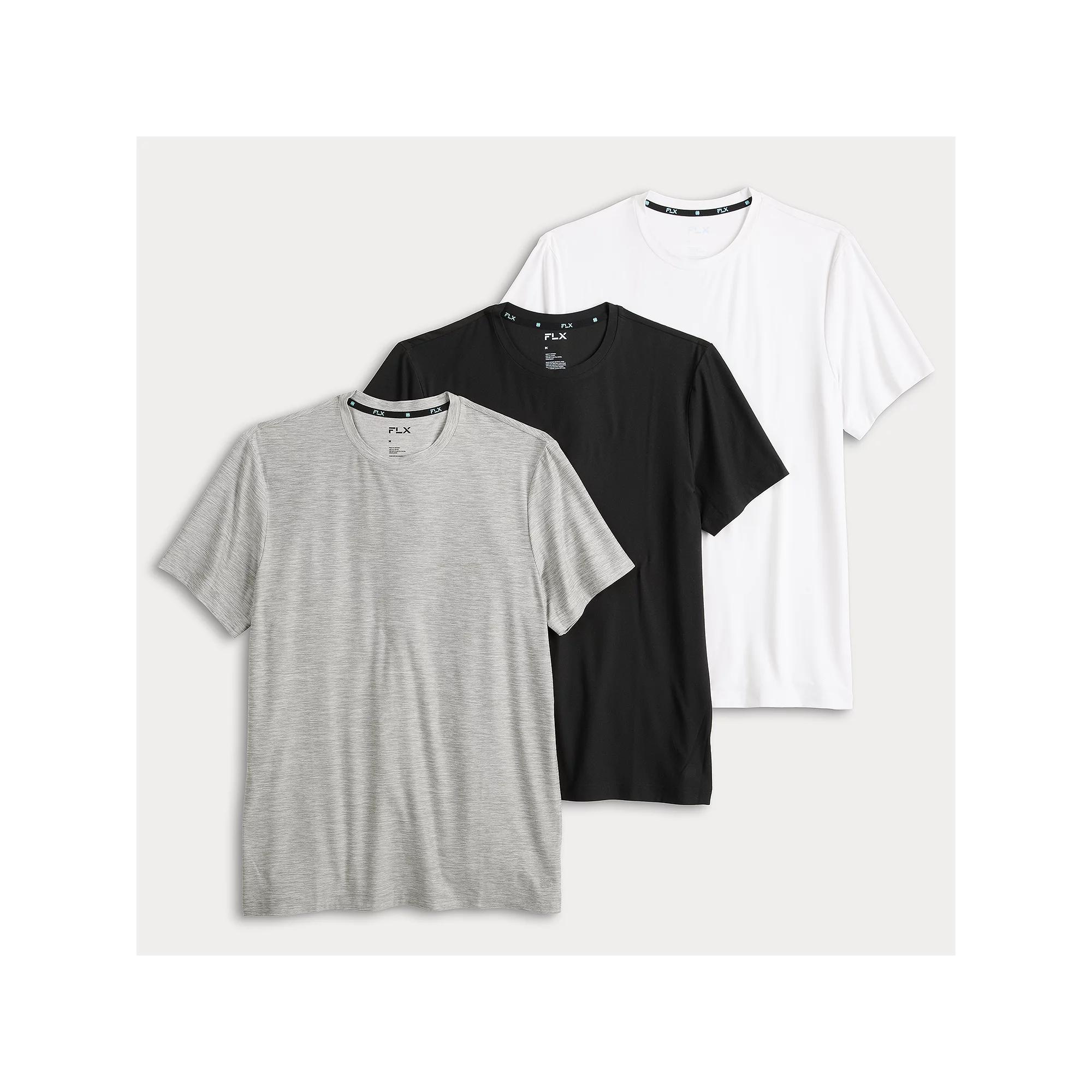Men's FLX Wander 3-pk. Performance Short Sleeve T-Shirts, Size: XXL, Gray Variety Product Image