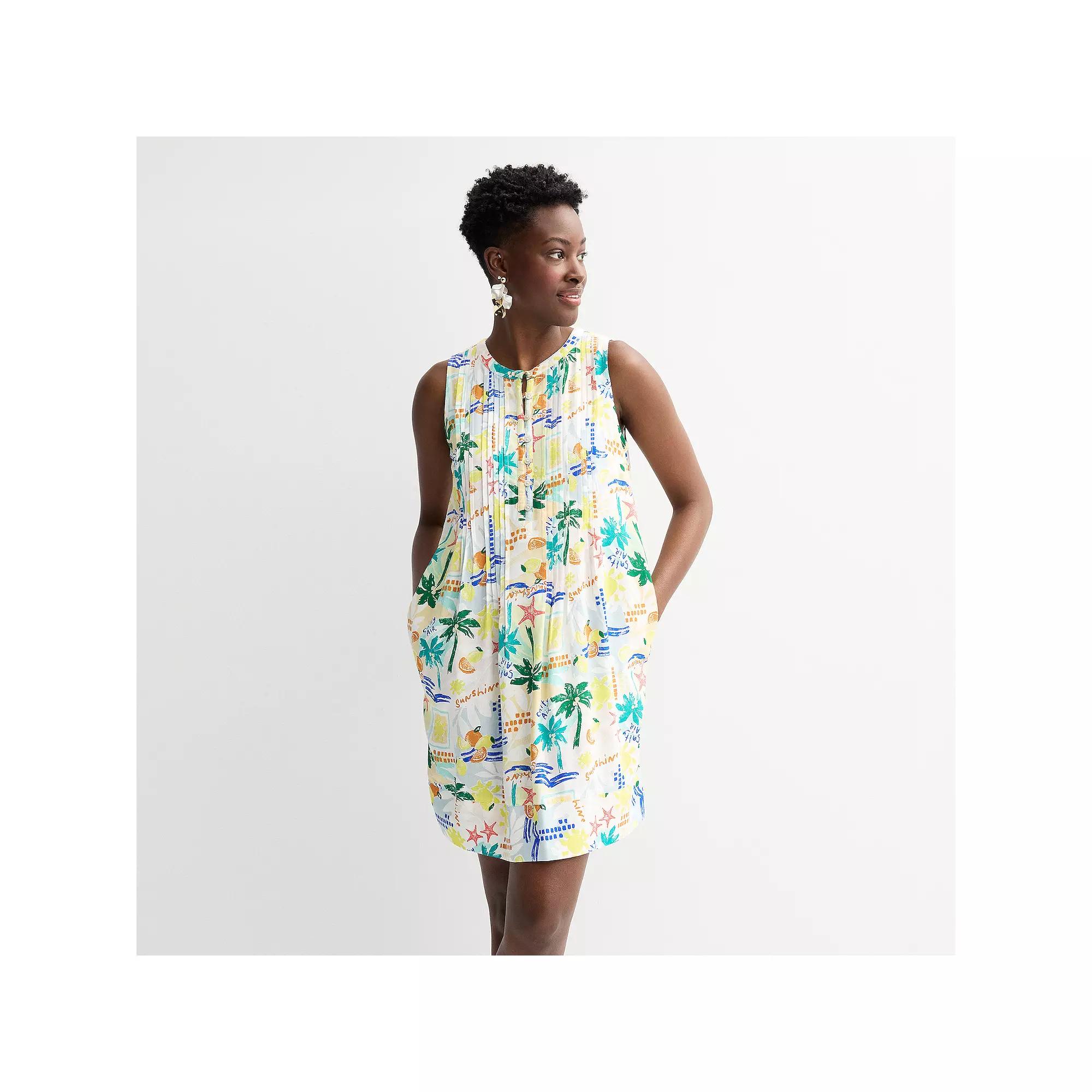 Petite Sonoma Goods For Life® Sleeveless Pintuck Dress, Women's,  Product Image