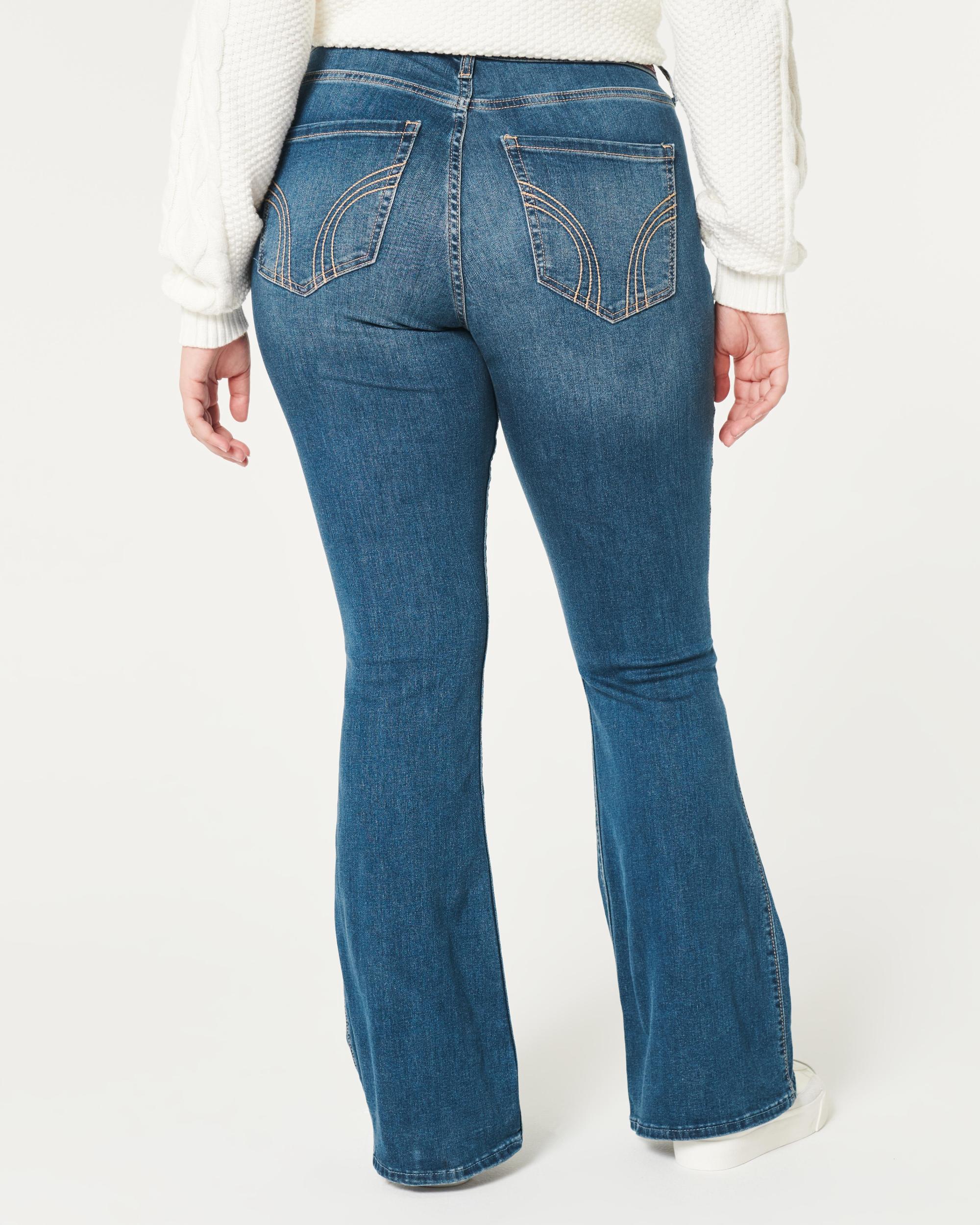 Curvy High-Rise Medium Wash Flare Jeans Product Image