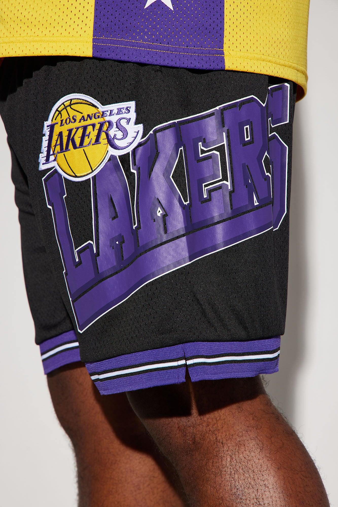 Lakers Step Back Mesh Shorts - Black Product Image