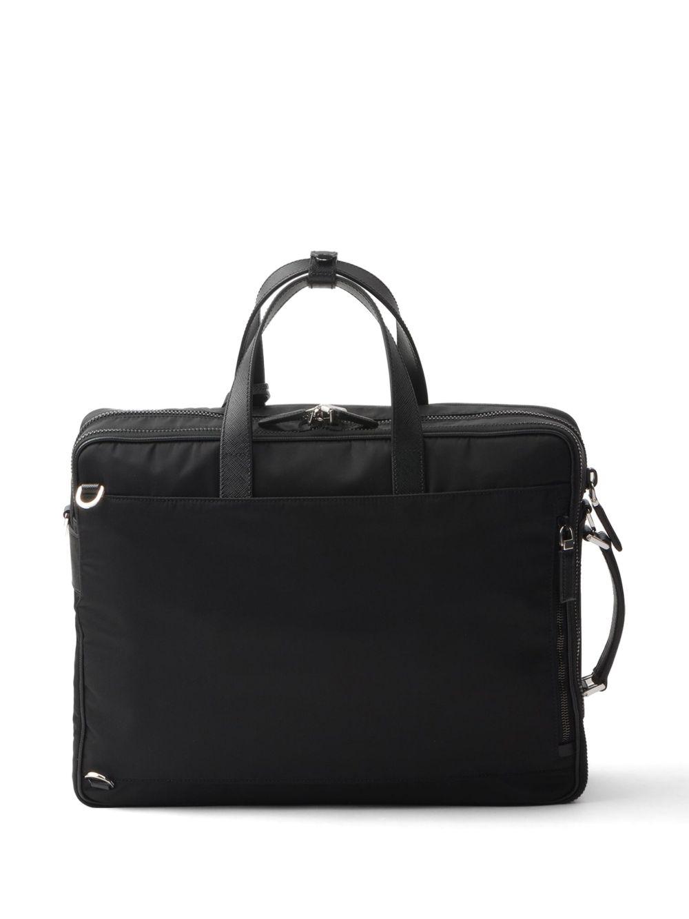 Re-Nylon Saffiano-leather laptop bag Product Image