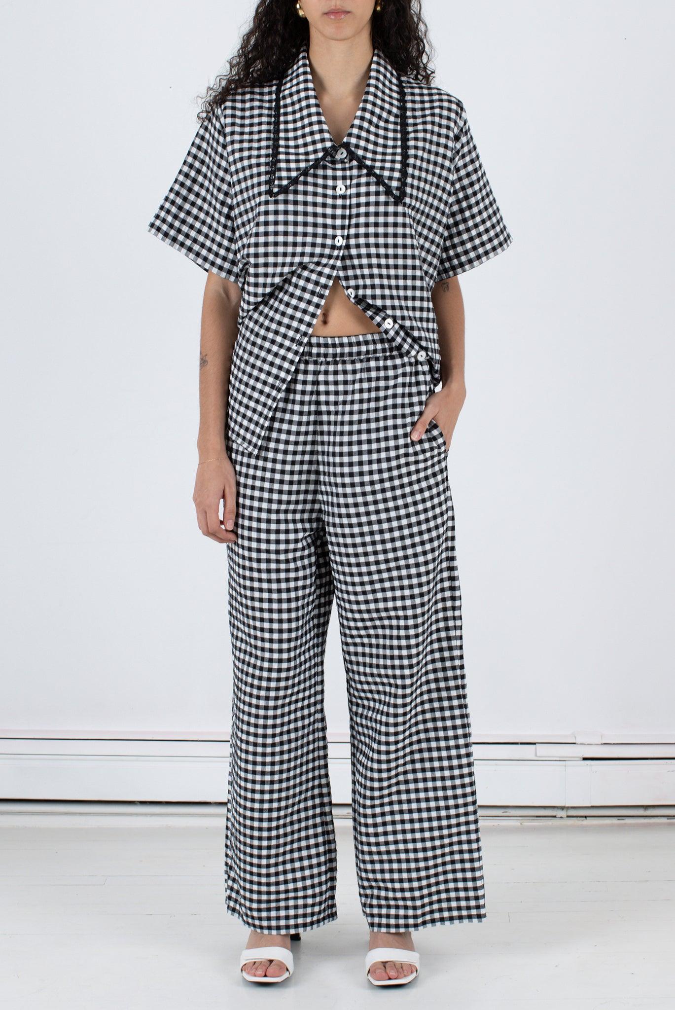Tilda Top - Black Check Product Image