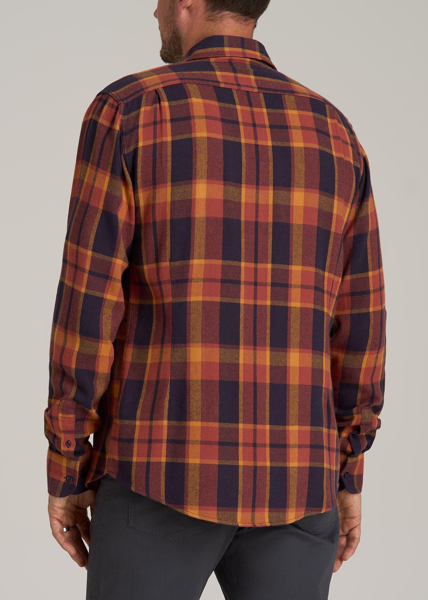 Nelson Flannel Shirt for Tall Men in Burnt Orange Tartan Product Image