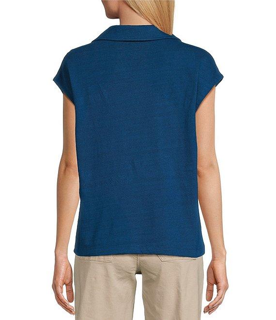 Westbound Cap Sleeve Collared Top Product Image