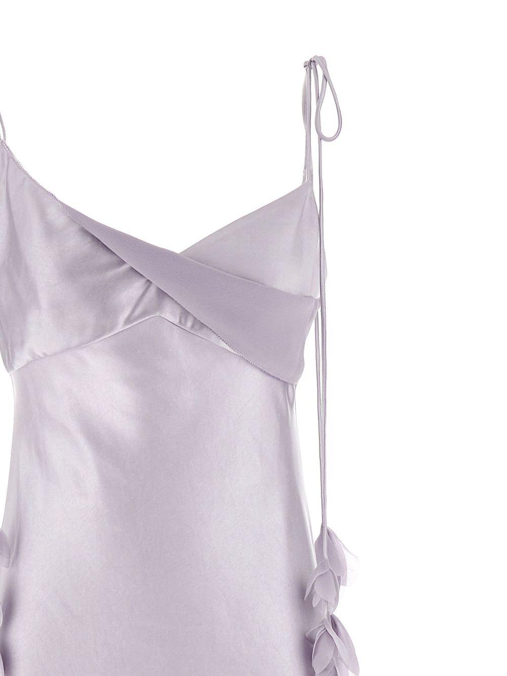 floral-appliqué satin dress Product Image