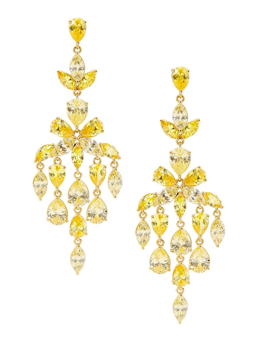 Womens Galore 18K Gold-Plated & Cubic Zirconia Chandelier Earrings Product Image