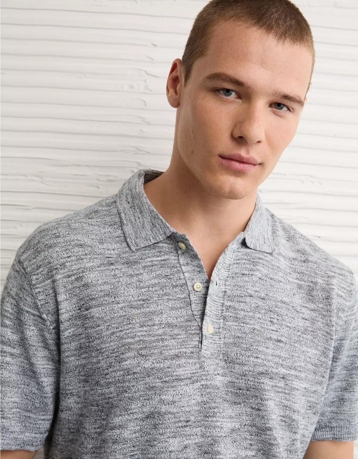 AE Space Dye Sweater Polo Shirt Product Image