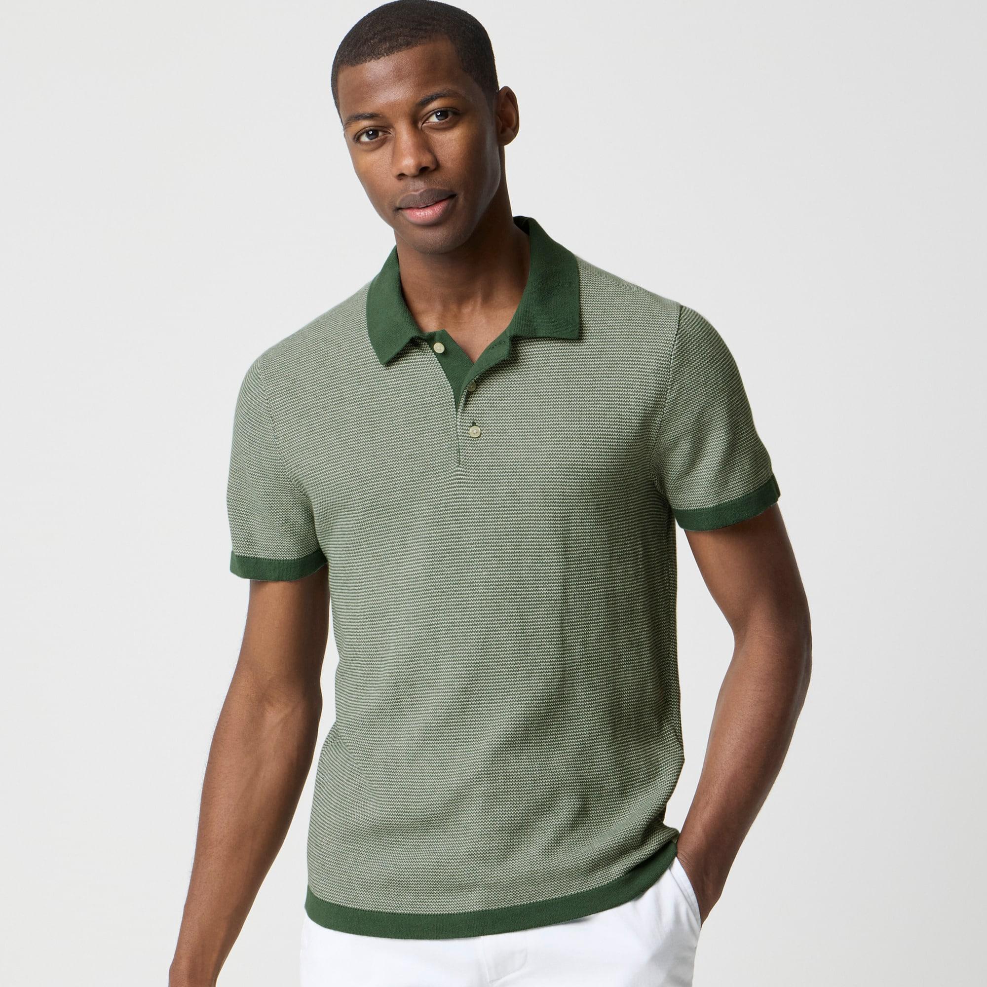 Textured cotton sweater-polo Product Image