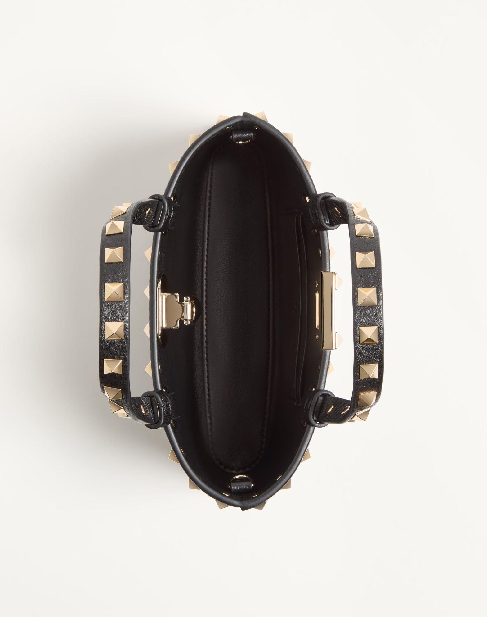 Mini Rockstud Shopping Bag In Grainy Calfskin Product Image