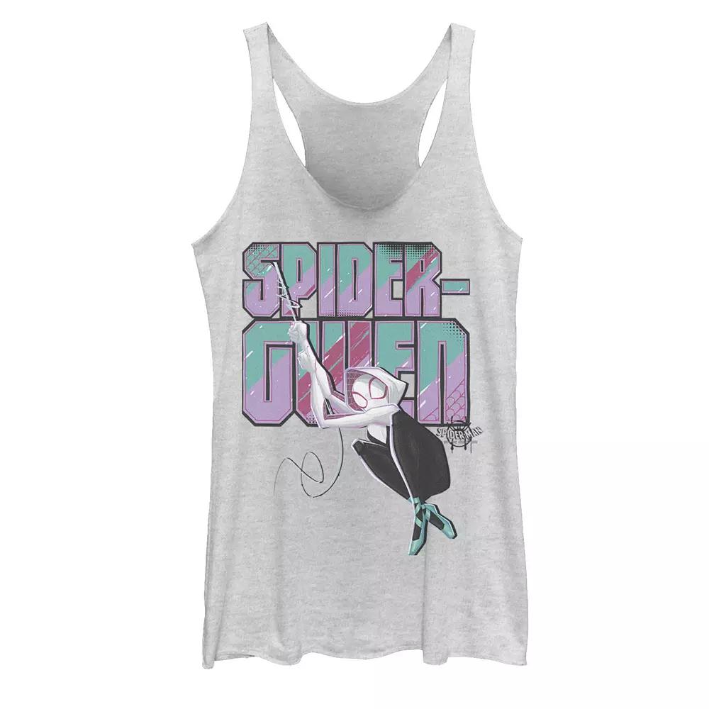 Juniors' Marvel Spider-Man Spiderverse Gwen Graphic Tank Top, Girl's, Size: Large, White Grey Product Image