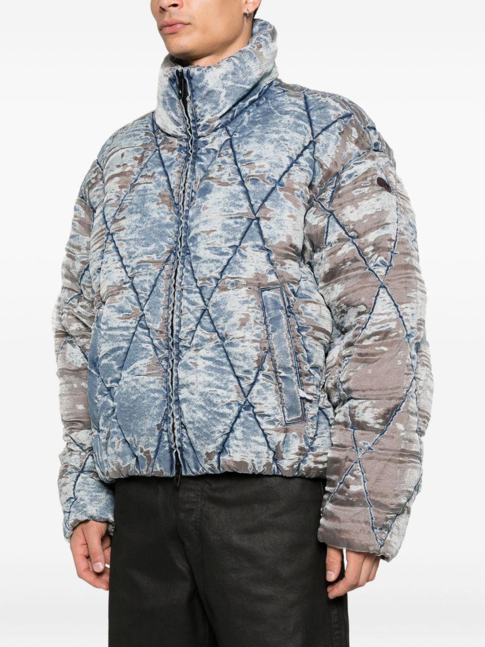 faded-denim quilted jacket Product Image