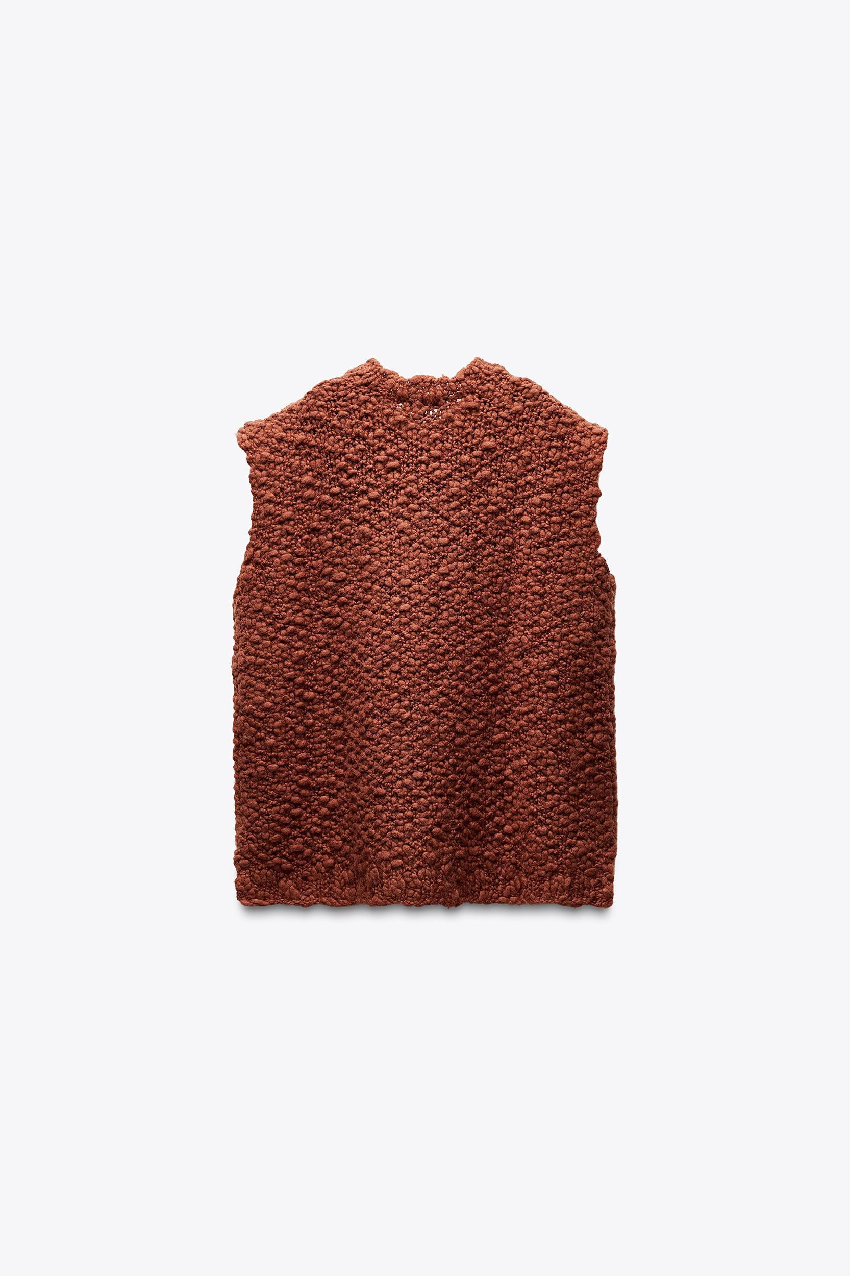 OVERSIZED TEXTURED KNIT VEST Product Image