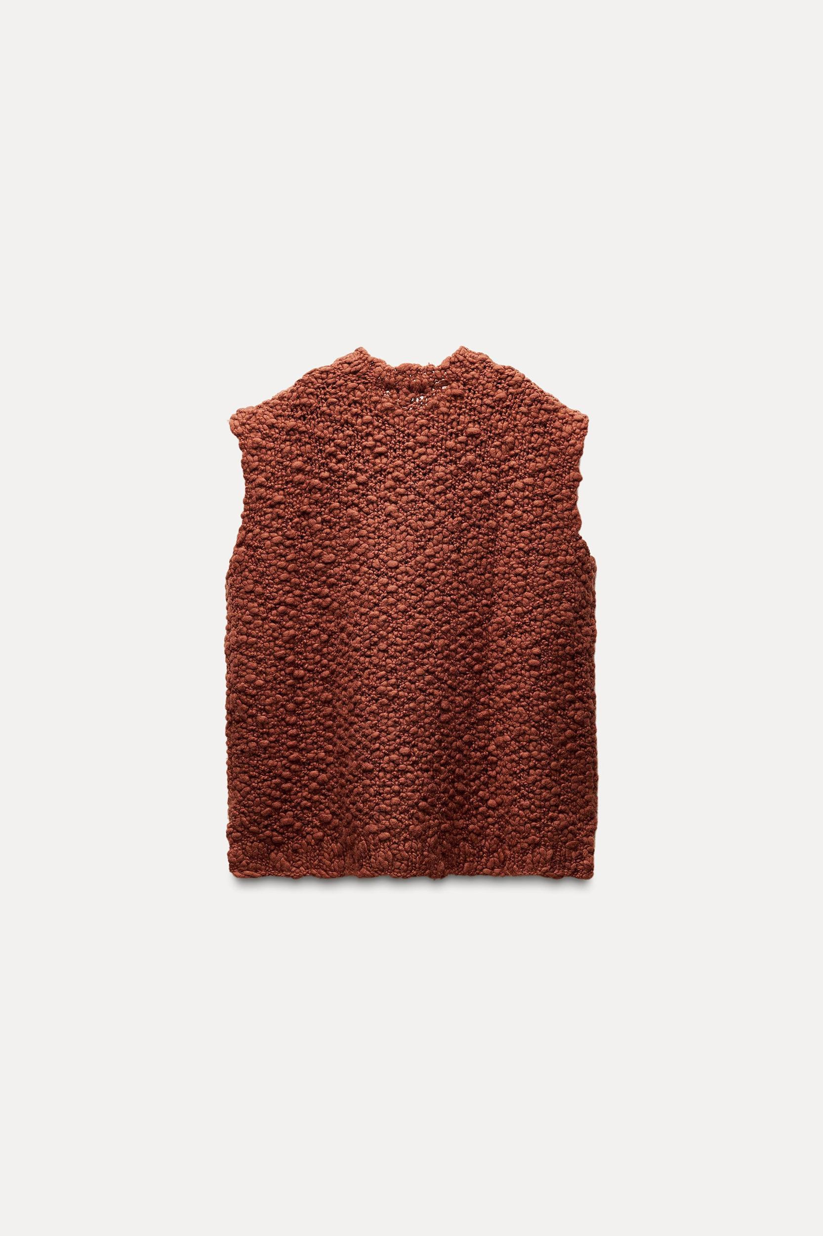 OVERSIZED TEXTURED KNIT VEST Product Image