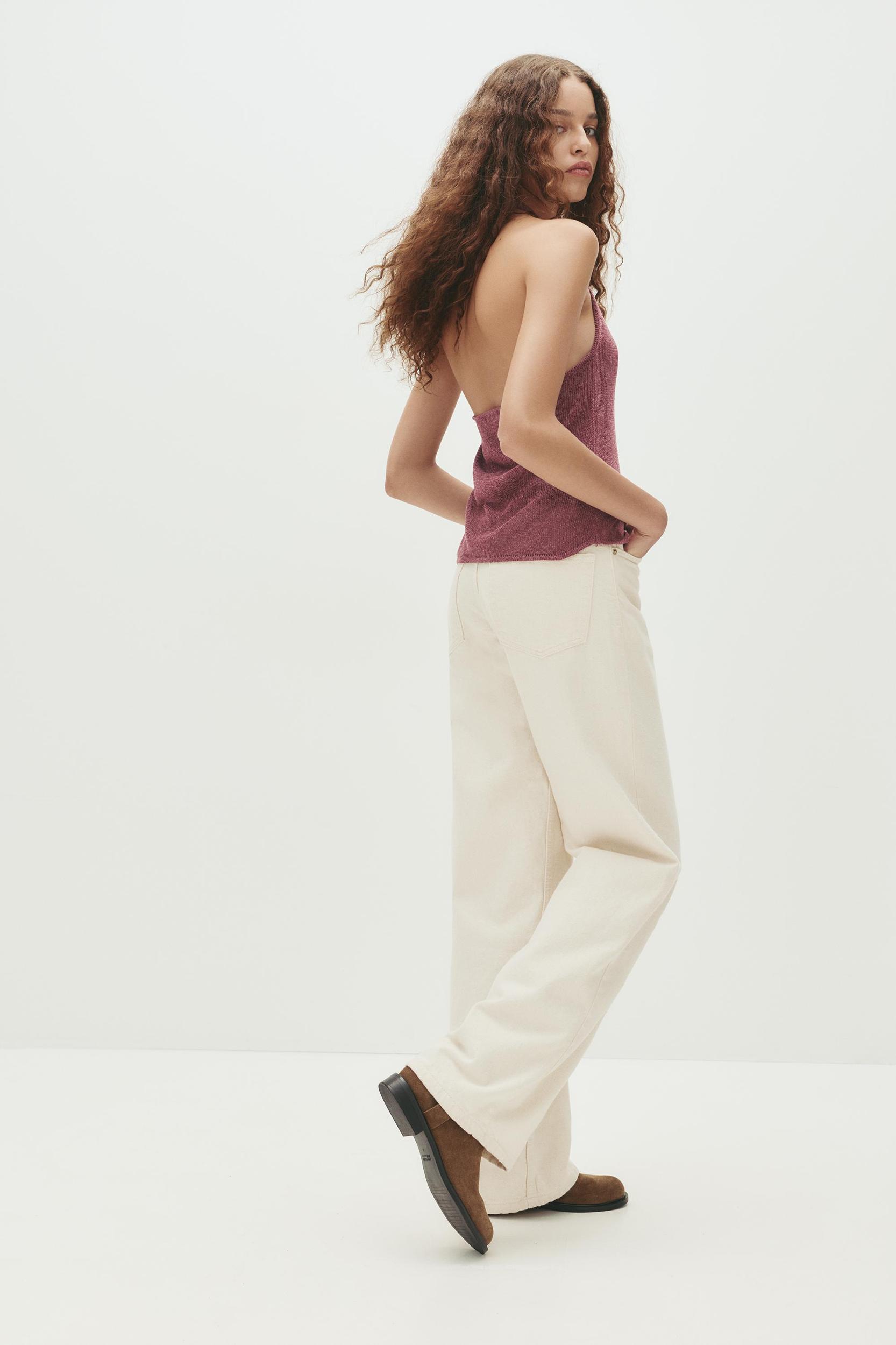 Linen blend halter vest Product Image