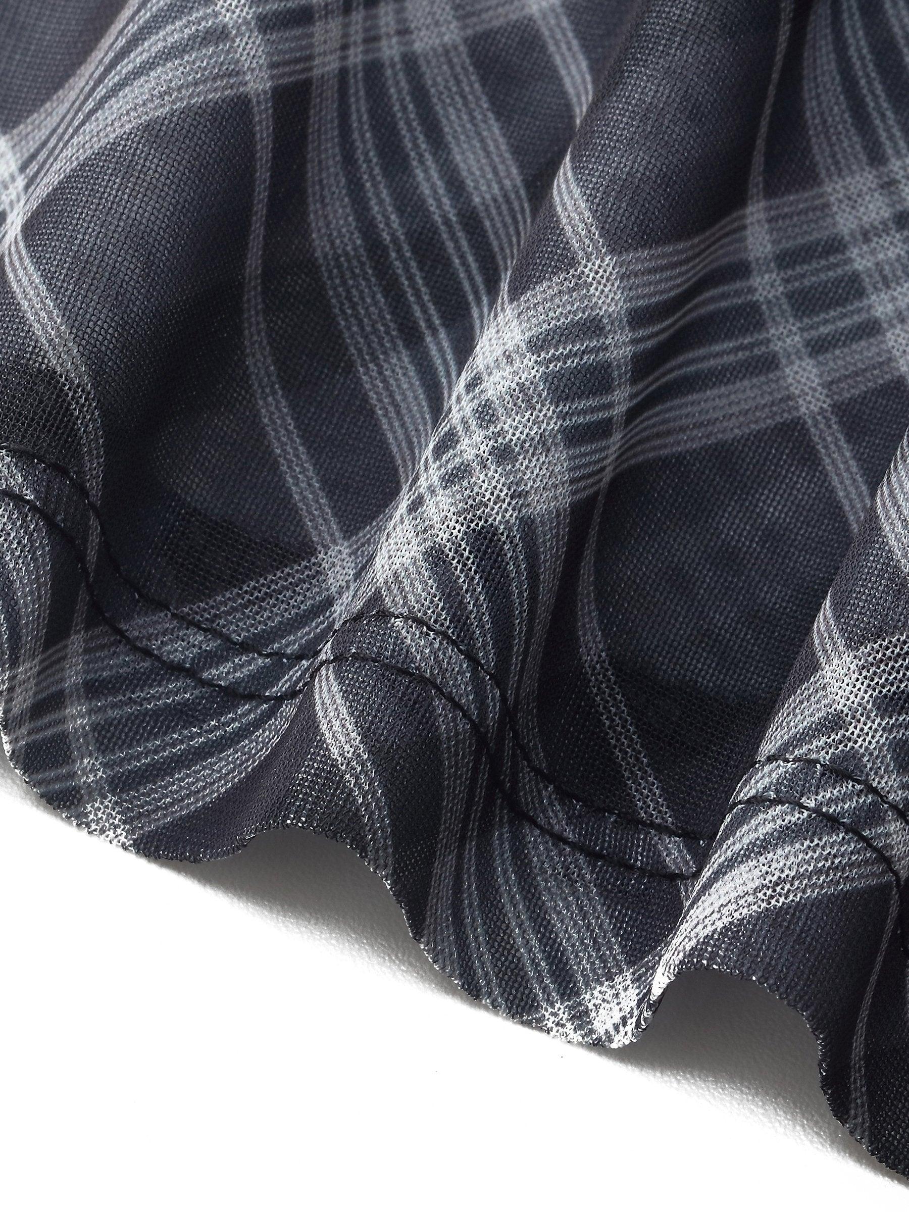 Plaid Adjustable Straps Slip Midi Dress And Cardigan Two-Piece Set Product Image