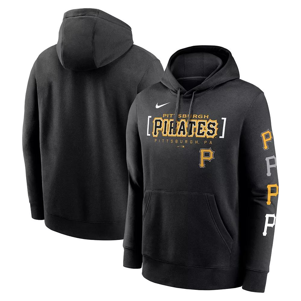 Men's Nike Black Pittsburgh Pirates Club Stack Pullover Hoodie, Size: Large Product Image
