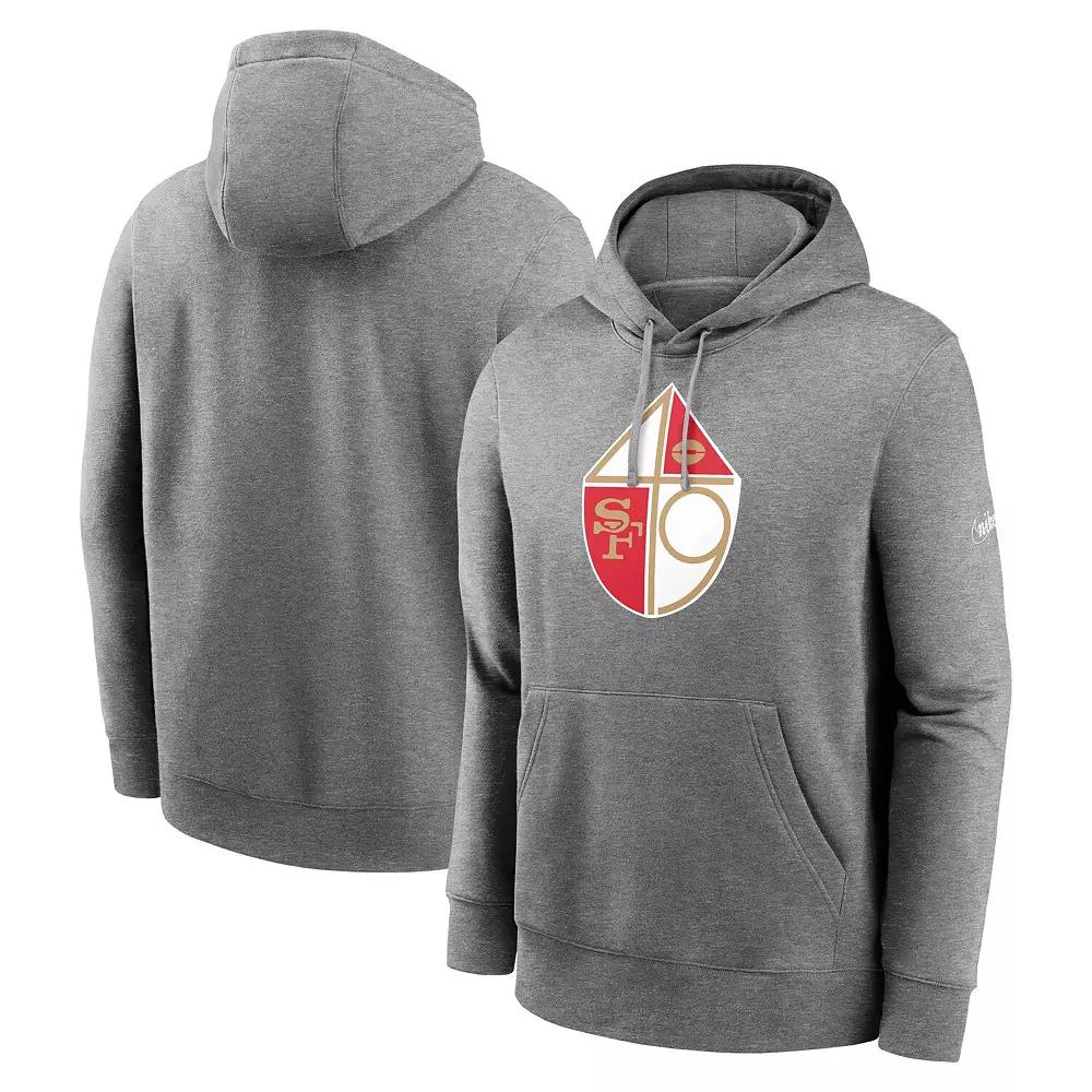 Men's Nike  Heather Charcoal San Francisco 49ers Rewind Club Pullover Hoodie, Size: Small Product Image