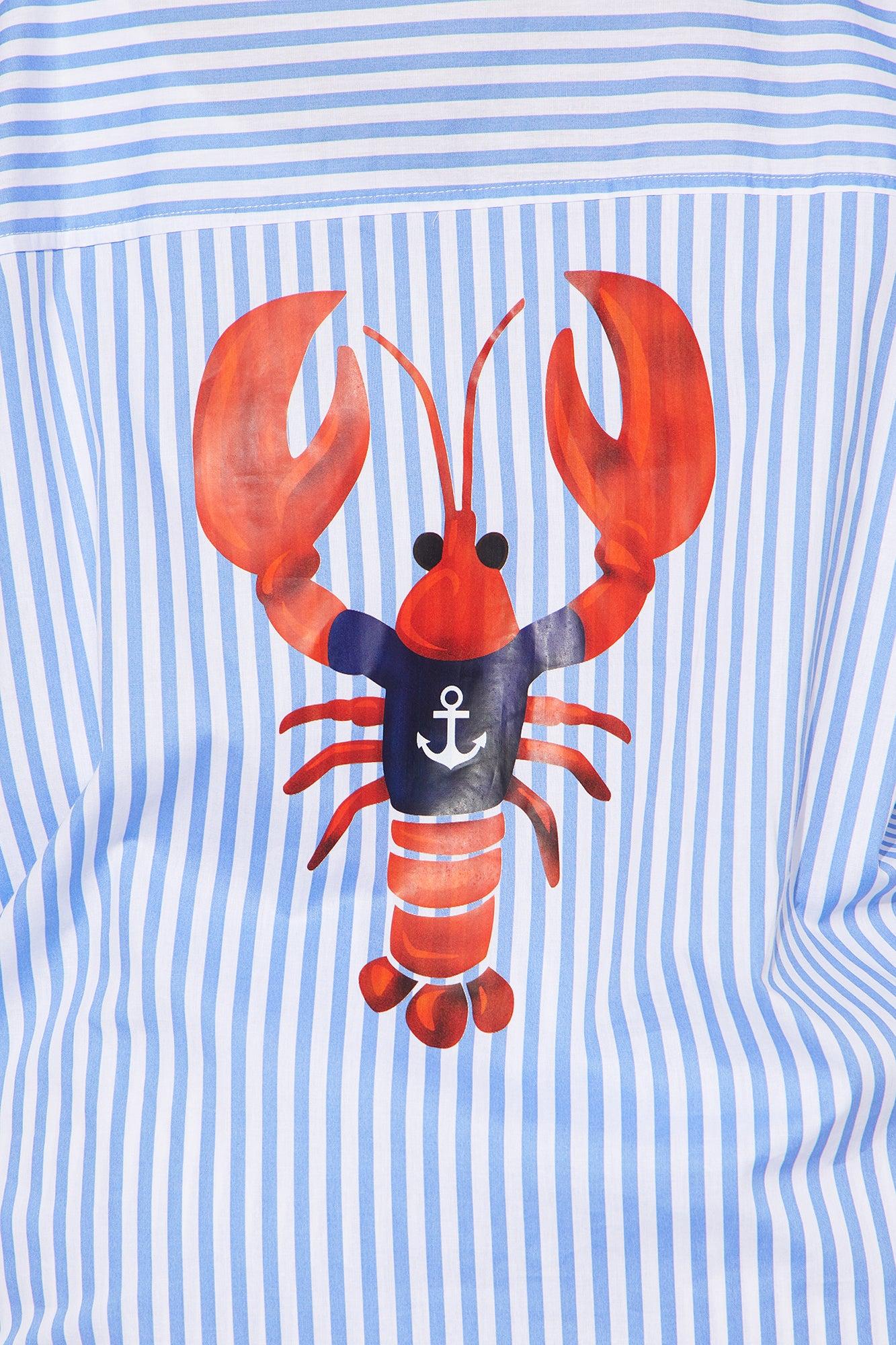 Salty Lobster Poplin Short Set - Blue/combo Product Image