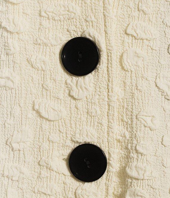 Ali Miles Textured Knit Crew Neckline 3/4 Sleeve Jacket Product Image