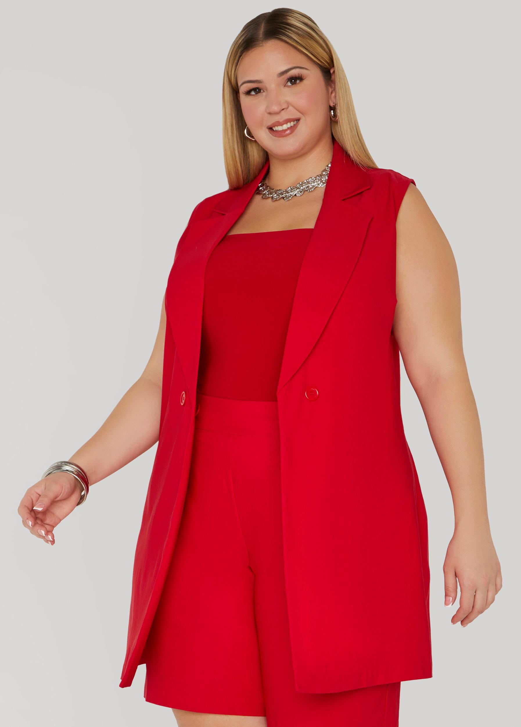 Plus Size Button Embellished Shorts Ashley Stewart Product Image