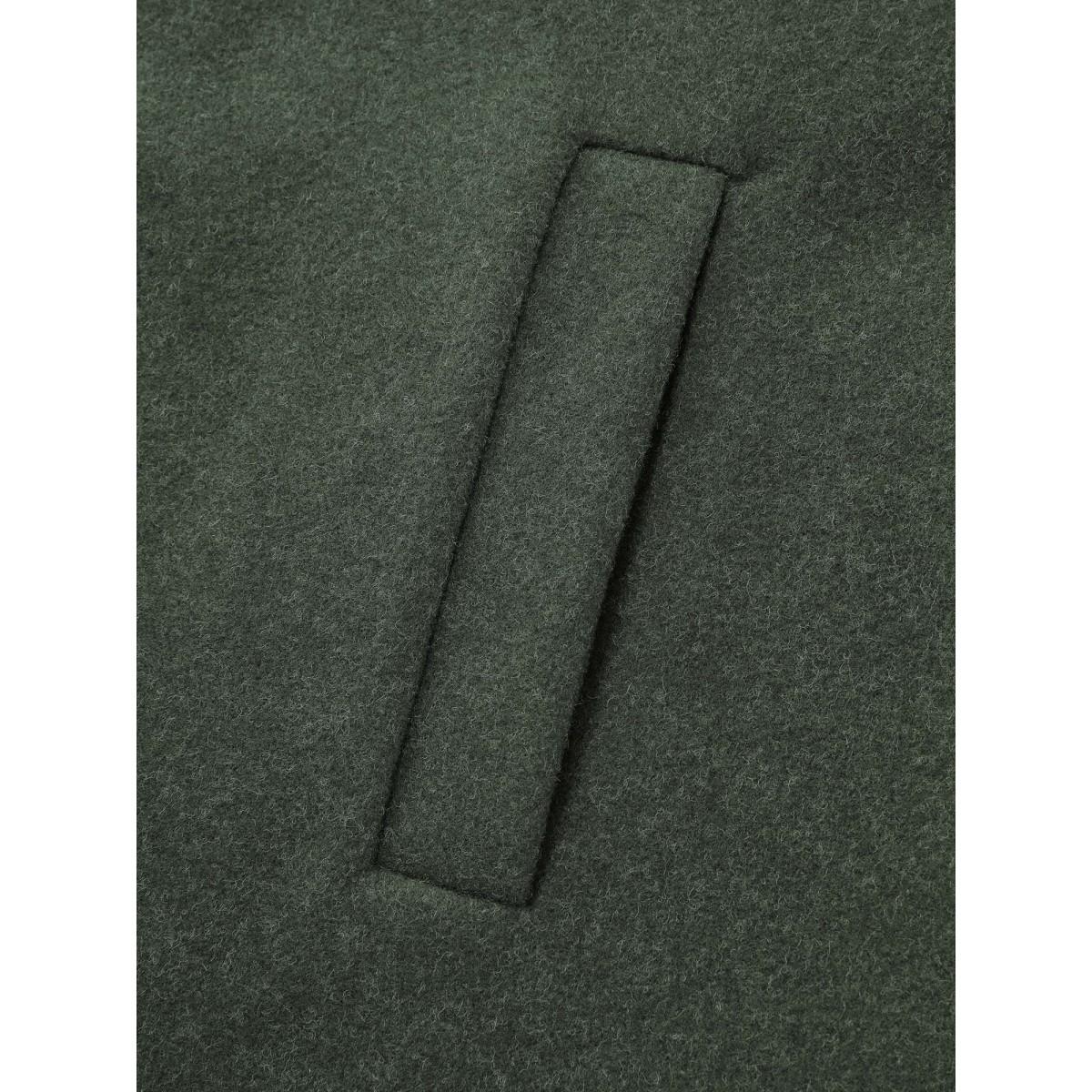 Plus Size Rolled Button Sleeve Pockets Coat Women DarkGreen Timeless Button Loose Ladies Elegant Winter Coats BloomChic 18-20/2X Product Image