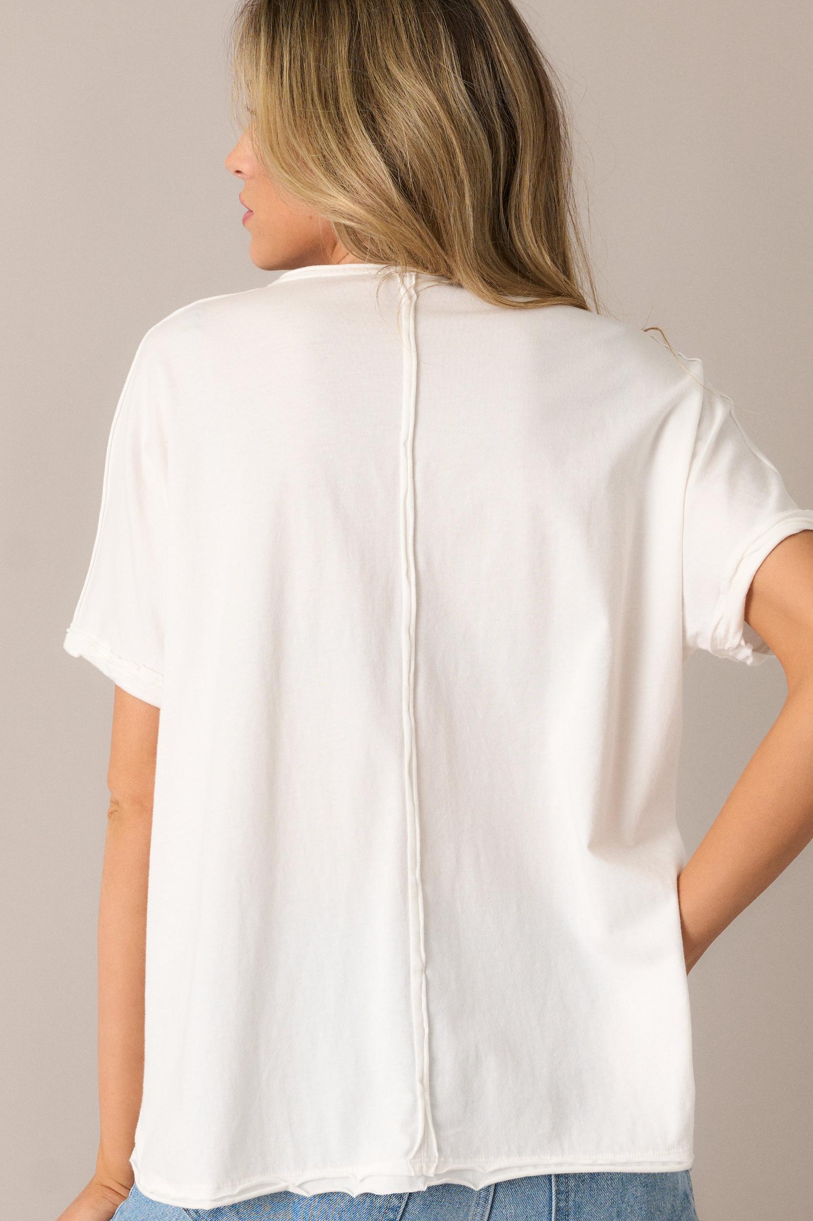 Make Room Cotton White V-Neckline Top Product Image