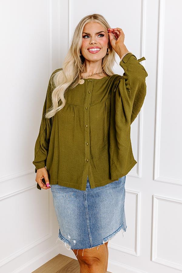 Made For Each Other Shift Top In Green Curves Product Image