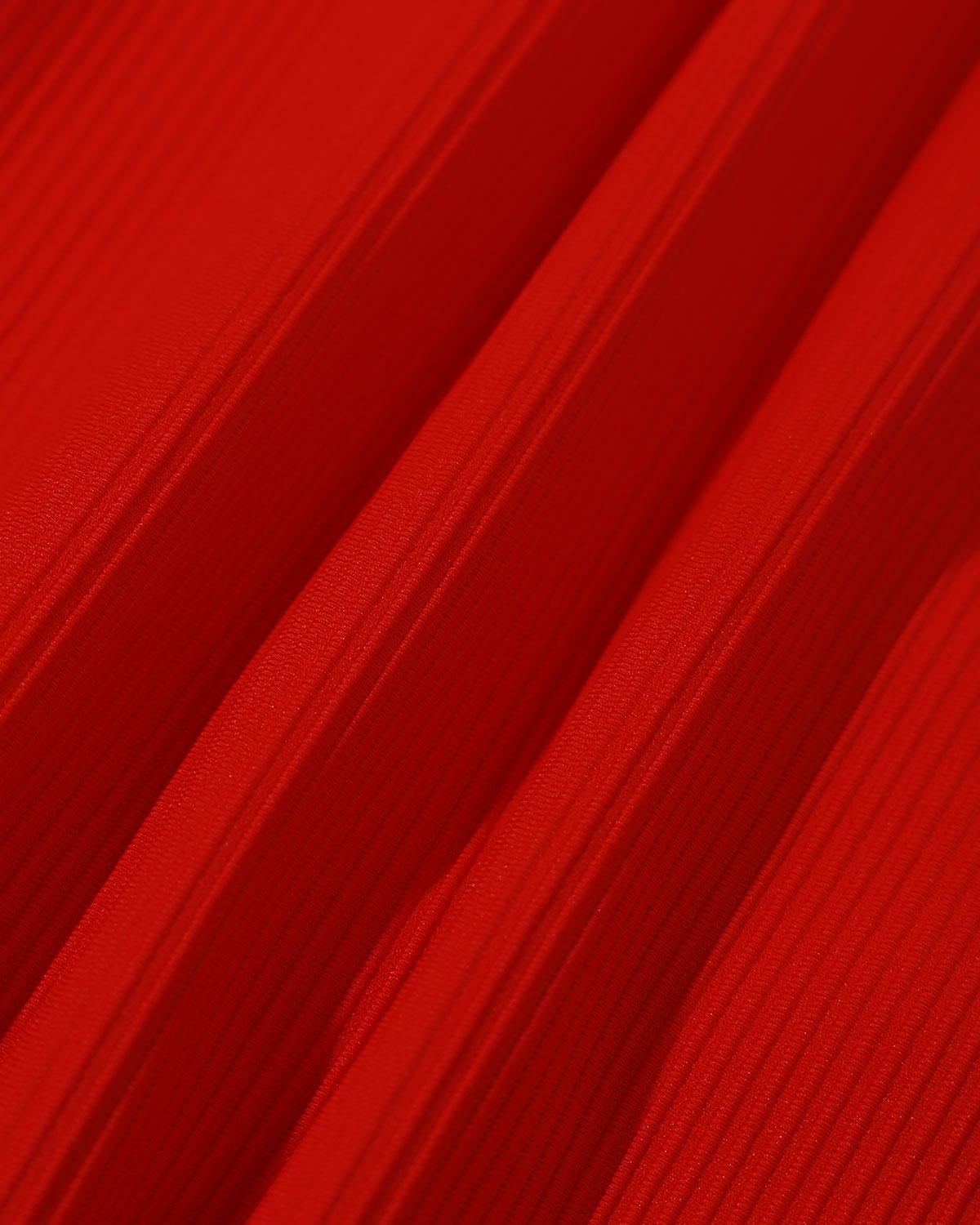 The Red Ribbed Cross Back Bikini Top Product Image