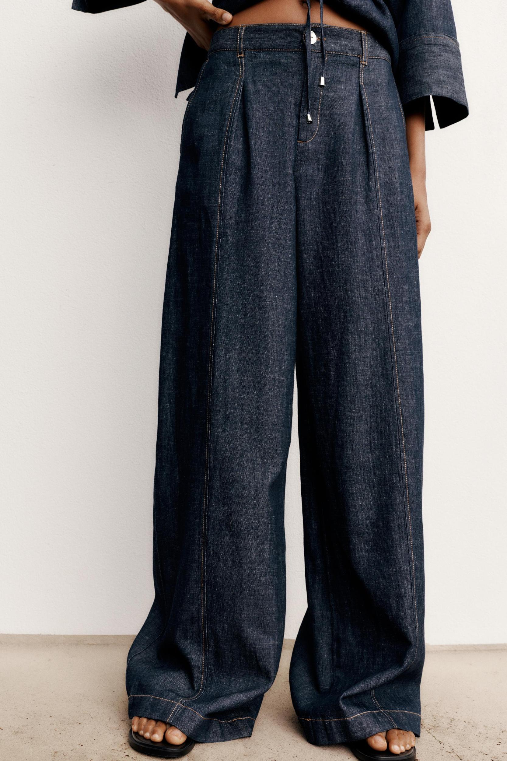 WIDE LEG LINEN PANTS Product Image