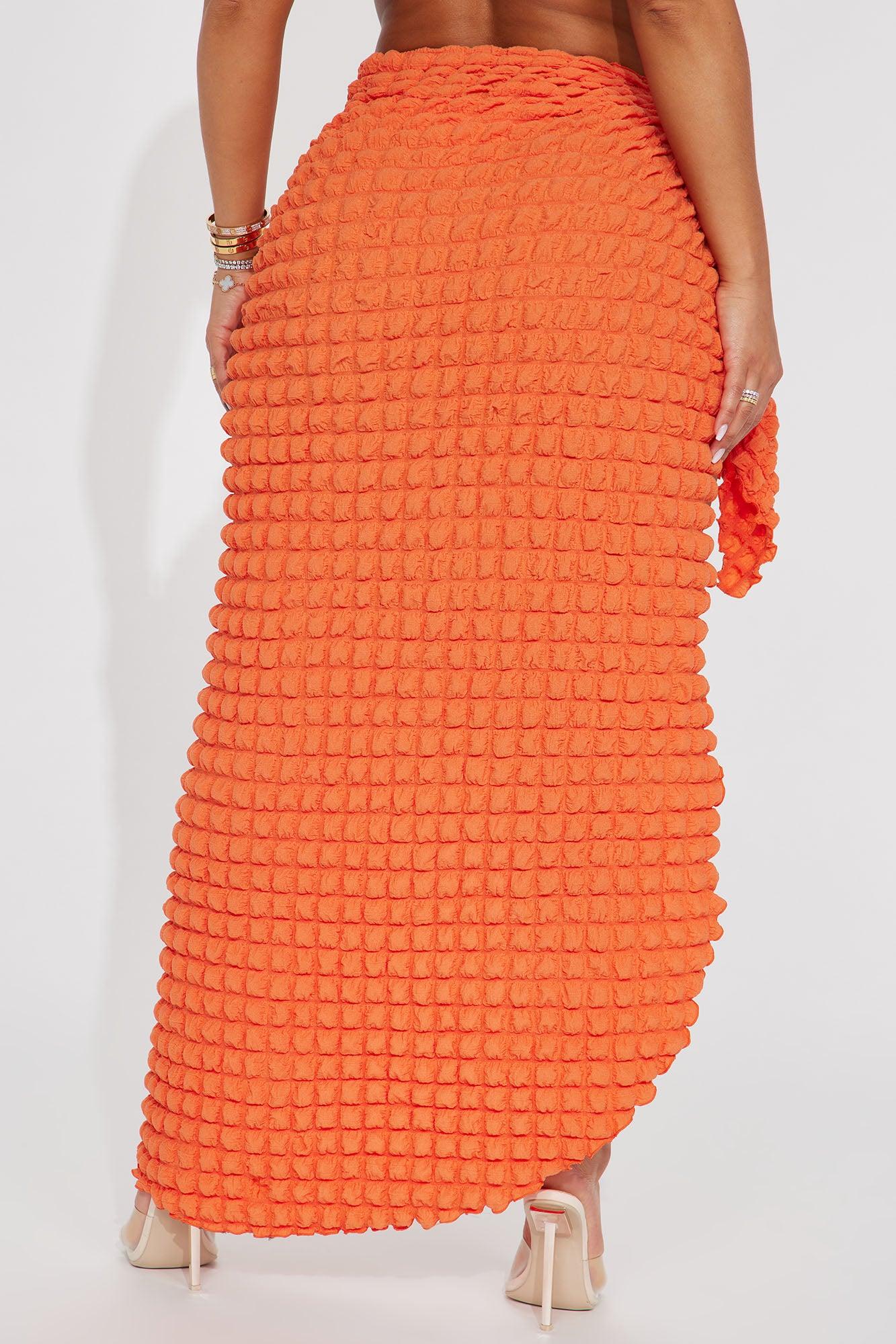 Bri Bubble Maxi Cover Up Tie Sarong - Orange Product Image