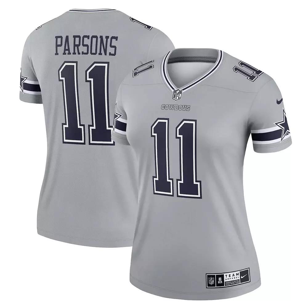 Women's Nike Micah Parsons Silver Dallas Cowboys Inverted Legend Jersey, Size: Small, Grey Product Image