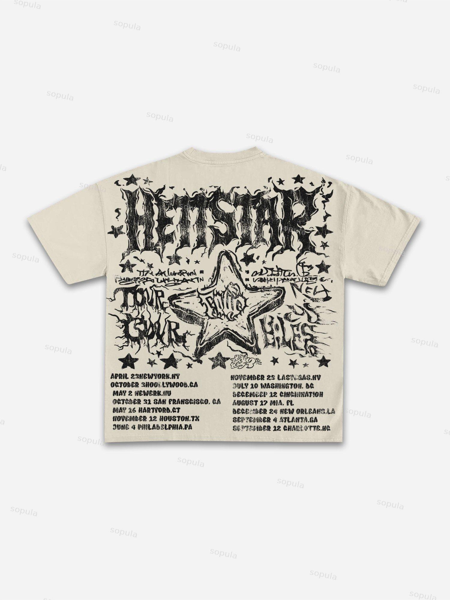 Retro Worldwide Graphic Cotton T-shirt Product Image