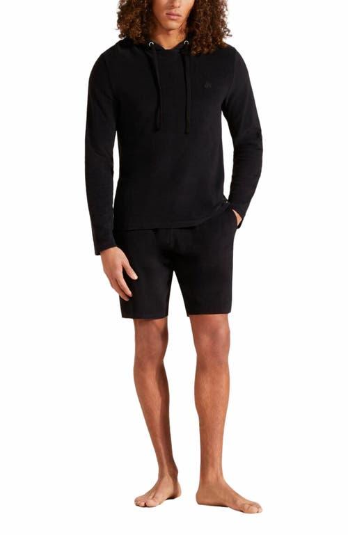 Vilebrequin Men's Terry Long Sleeve Hooded T-Shirt in Noir at Nordstrom, Size Xx-Large Product Image